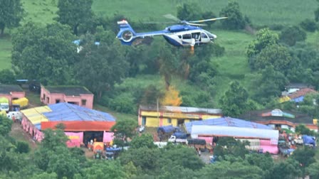 Chhattisgarh CM Showers Petals On Kanwariyas From Helicopter