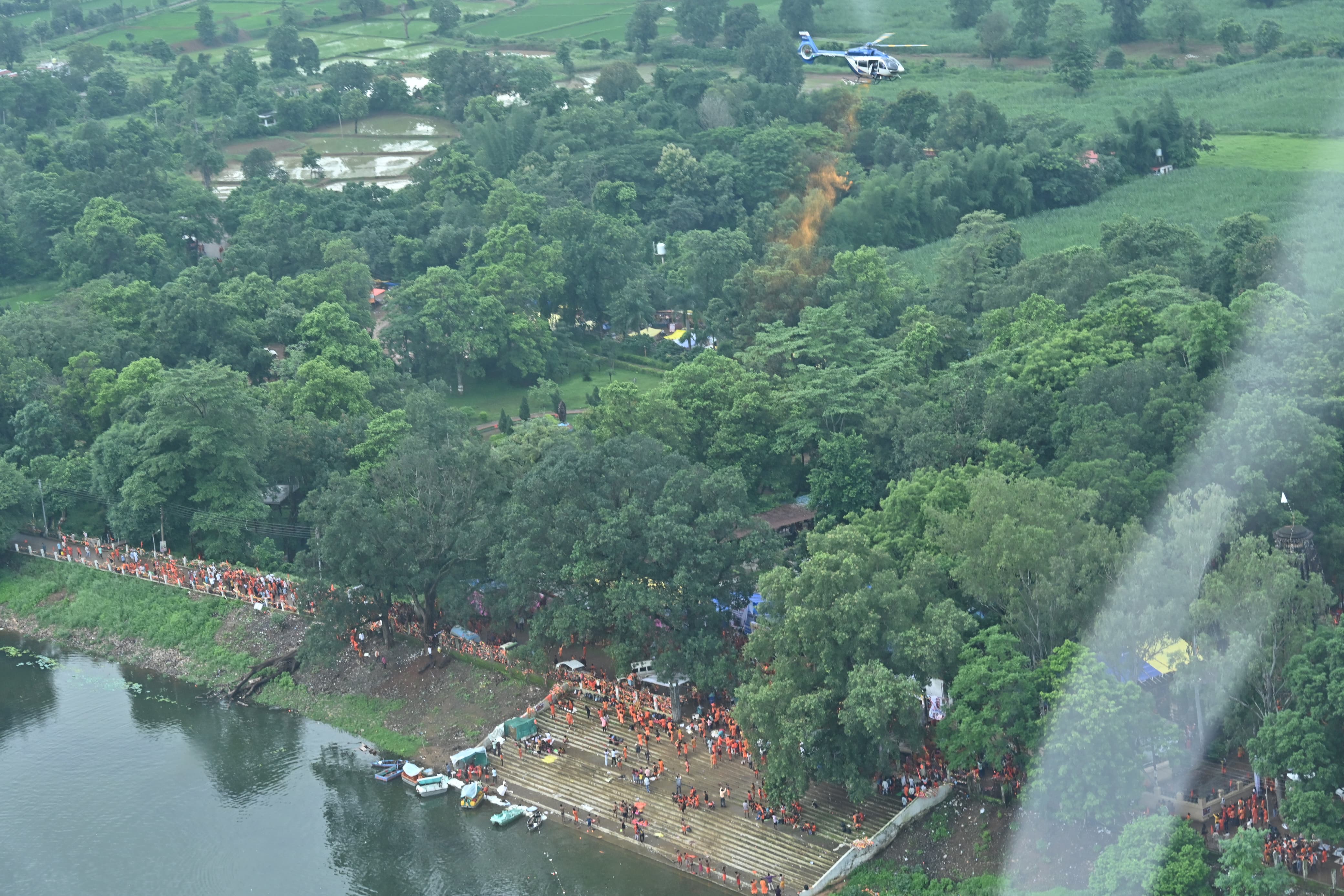 Showered Flowers On Kanwar Yatra