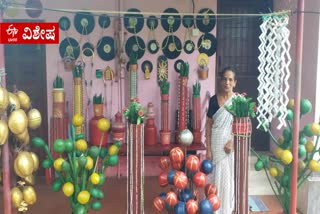 SUMATI SHETTY  DAKSHINA KANNADA  ART CRAFT  ಕಸದಲ್ಲೇ ಸುಂದರ ಕಲಾಕೃತಿ