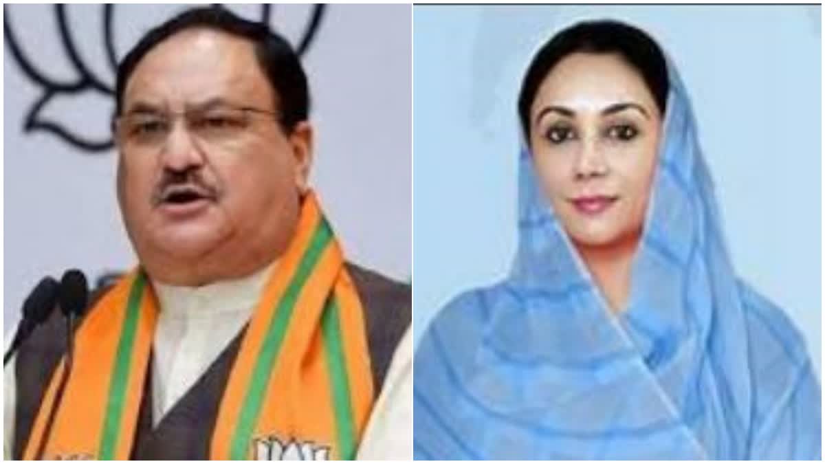 JP Nadda and Diya Kumari