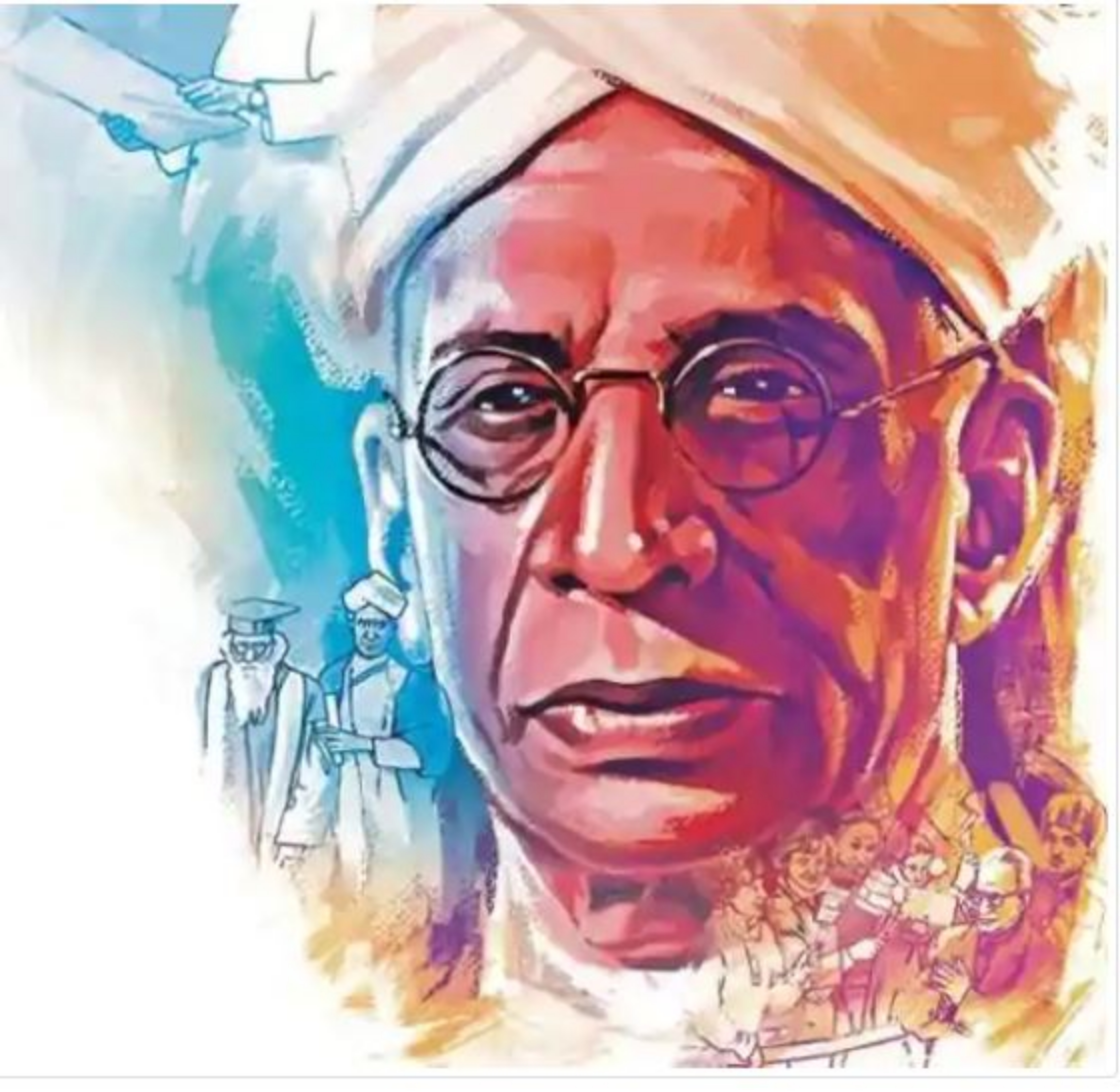 ڈاکٹر سروپلی رادھا کرشنن کا اسکیچ Sketch For Dr Sarvepalli Radhakrishnan