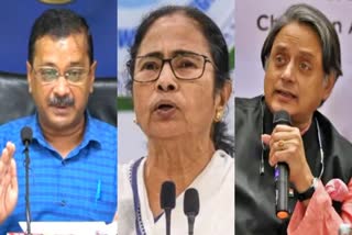 Arvind Kejriwal,  Mamata Banerjee and Shashi Tharoor