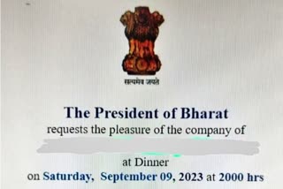 president of bharat, controversy on Presidential invite for G20 dinner