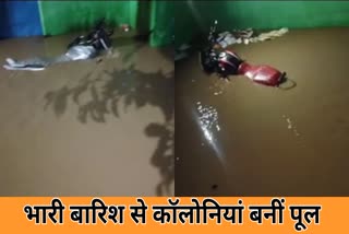 Houses submerged due to heavy rain