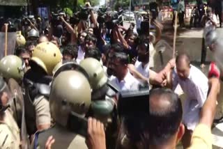 YOUTH CONGRESS SECRETARIAT MARCH  യൂത്ത് കോൺഗ്രസ് മാര്‍ച്ച്  YOUTH CONGRESS MARCH CLASHES  PV ANVAR AGAINST CM PINARAYI