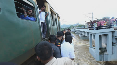 AP CM Chandrababu Naidu escaped unhurt as a train passed by him