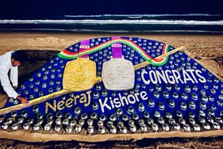 sand artist congratulate kishore and neeraj