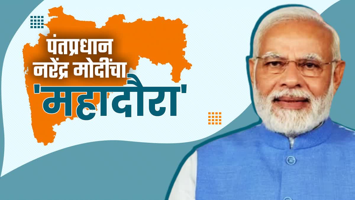 PM Narendra Modi on maharashtra visit today 5 oct 2024, inaugurating various development projects in Washim and Thane