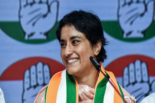 Vinesh Phogat, Congress candidate from Julana appealed to the people to come out and vote for the party that works for women's rights.