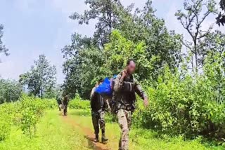 Security forces bringing bodies of Naxals from encounter spot in Chhattisgarh's Bastar region.