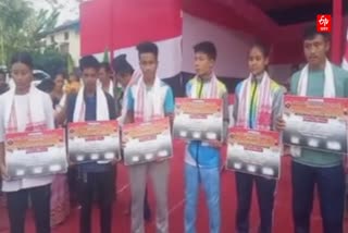 Felicitation of players in Majuli