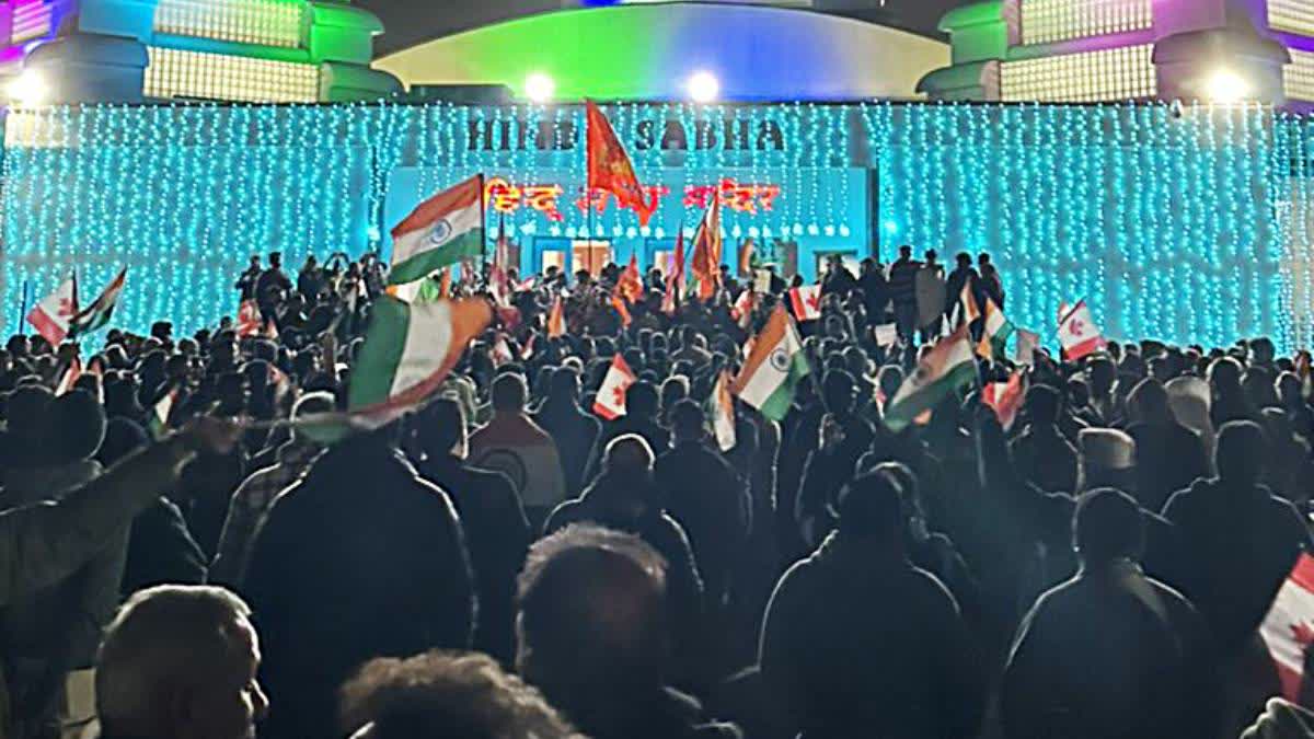 A massive crowd gathered in solidarity with Hindu Sabha Mandir in Brampton, Canada