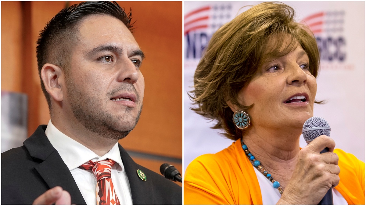 Rep. Gabe Vasquez and Republican candidate for New Mexico's 2nd Congressional District Yvette Herrell