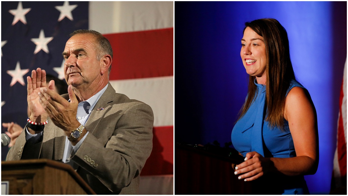 Republican candidate for Missouri governor, Lt. Gov. Mike Kehoe and  Missouri state Rep. Crystal Quade