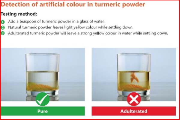 Detection of Artificial Colour in Turmeric Powder