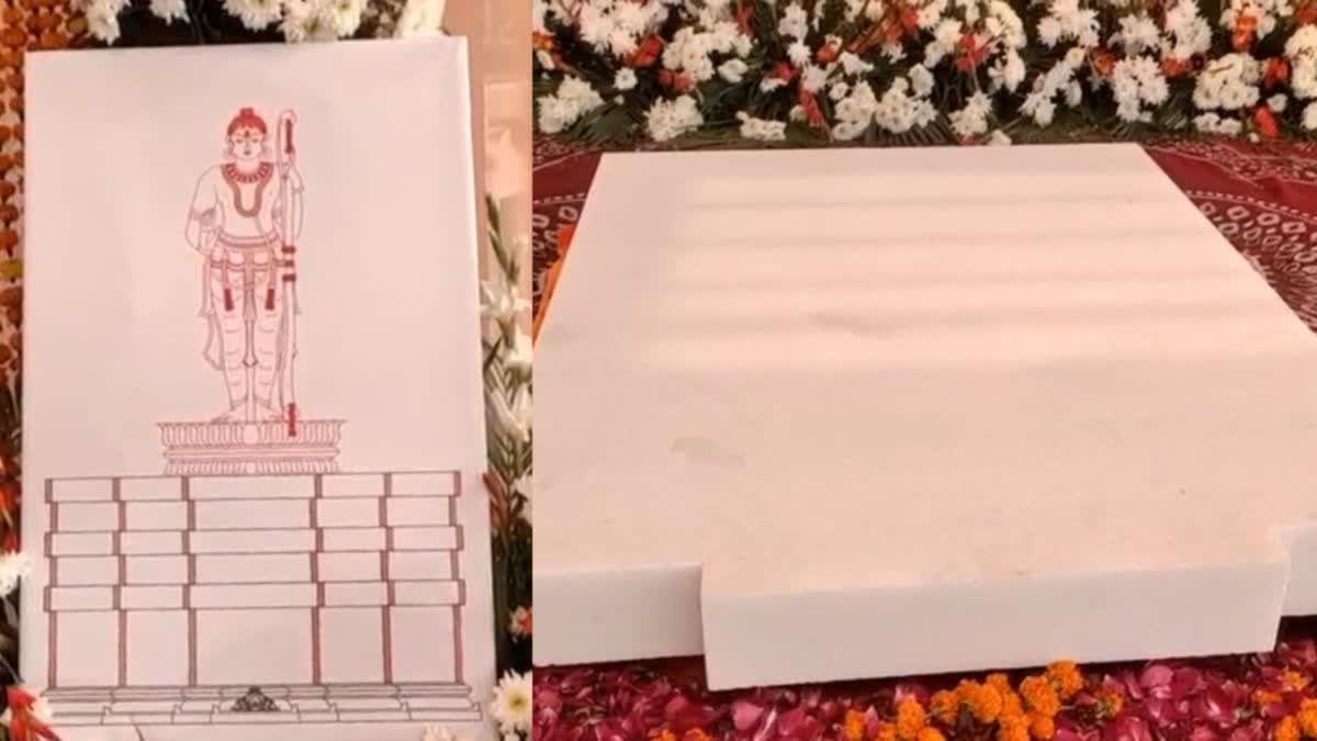 GOD RAMA SEAT MADE OF MAKRANA MARBLE OF RAJASTHAN SENT FOR AYODHYA RAM TEMPLE