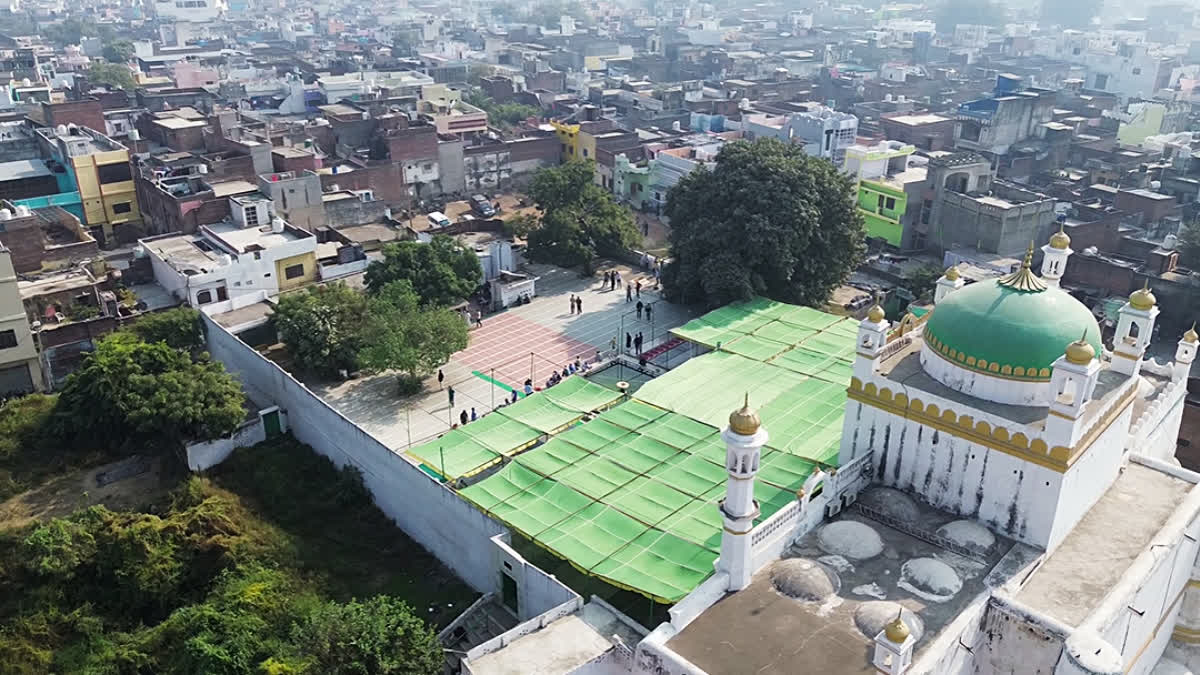 Devotees arrive at Shahi Jama Masjid to offer Friday prayers, in Sambhal on Friday.