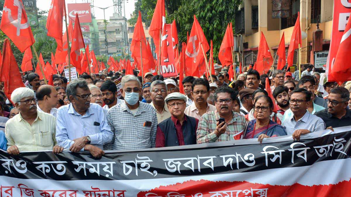 CPI(M) leaders take part in protest rally demanding justice for the medic in Kolkata