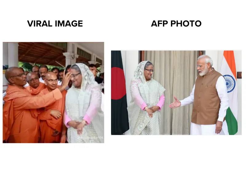 Logically Facts found that a social media post claiming Sheikh Hasina Has 'Converted To Hinduism' in India is fake.