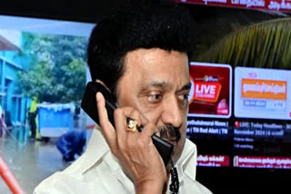 Tamil Nadu Chief Minister MK Stalin inspects the situation as Cyclone Fengal intensifies in the state at Disaster Management Control Room, in Chennai on Saturday.