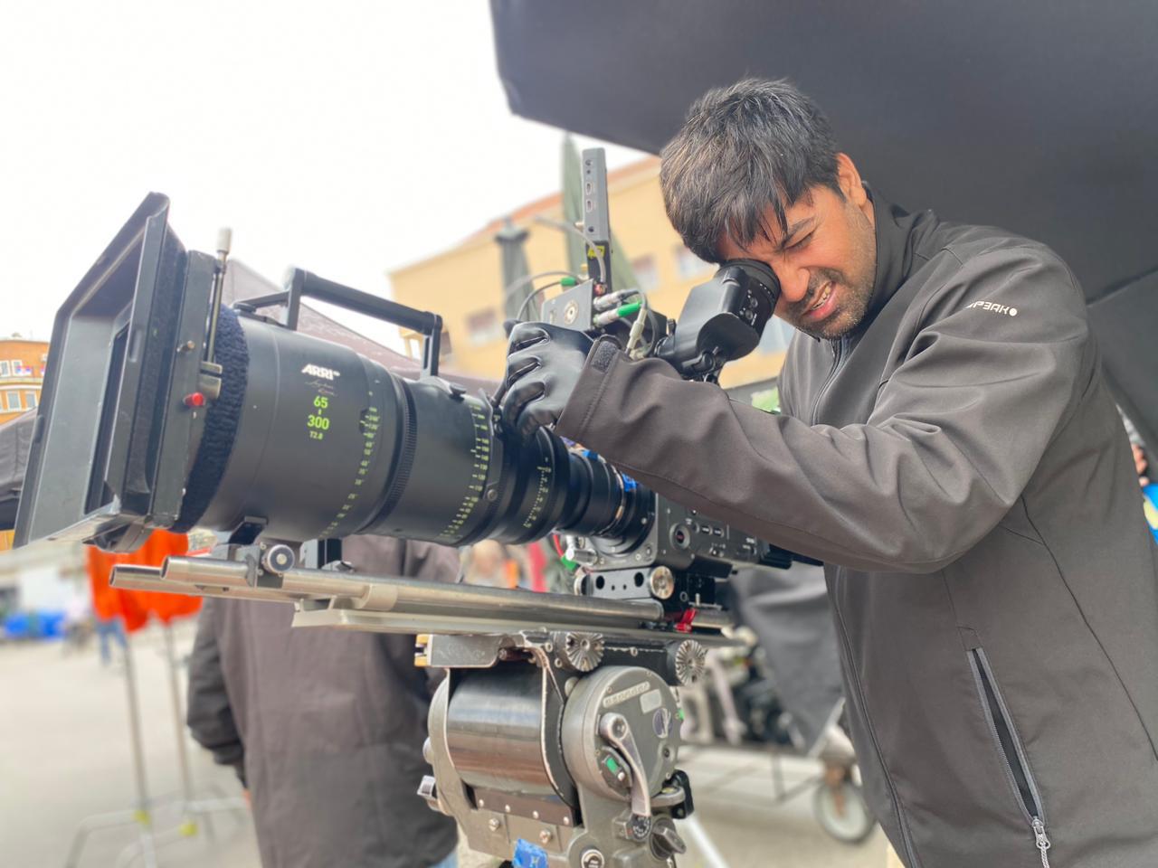 Kashmir cinematographer Mir Tanveer on the sets of a project