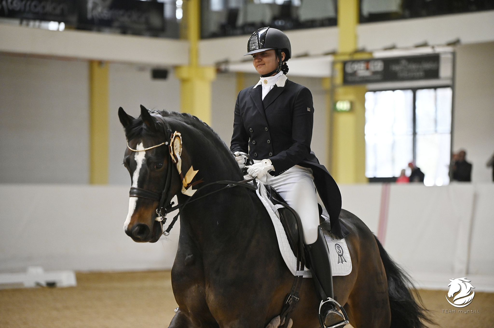 Divyakriti Singh Rathore with her horse Danish Warmblood horse, Storm