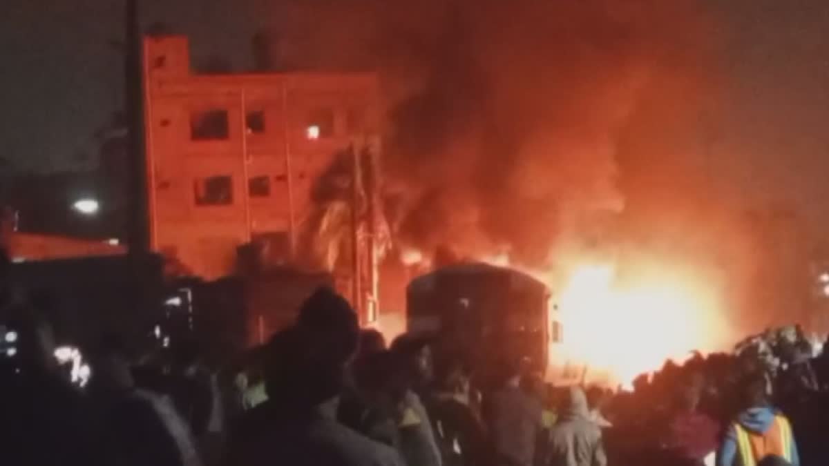 Burning Train in Dhaka