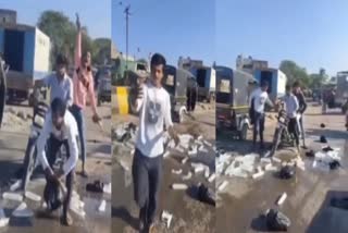 Porbandar viral video : ગાંધીભૂમિમાં દારૂબંધીનો કાયદો અભરાઇ પર, જાહેર માર્ગ દારૂની રેલમછેલ