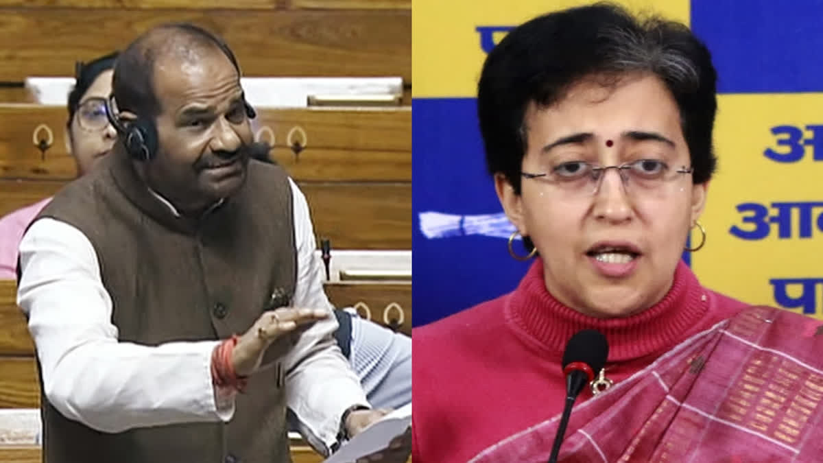 BJP's Kalkaji candidate Ramesh Bidhuri (left) and Delhi Chief Minister Atishi (right)