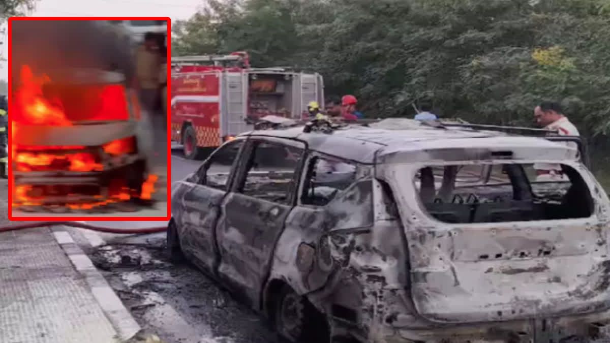 Two burnt alive in car fire in Medchal