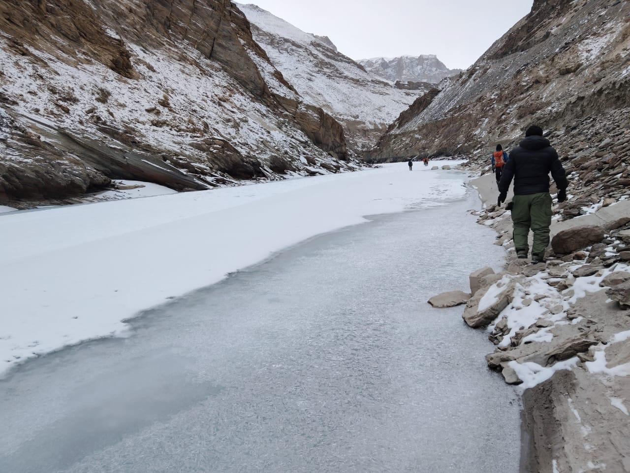 Advanced Recce Team in action for Chadar trek 2025 on January 3.