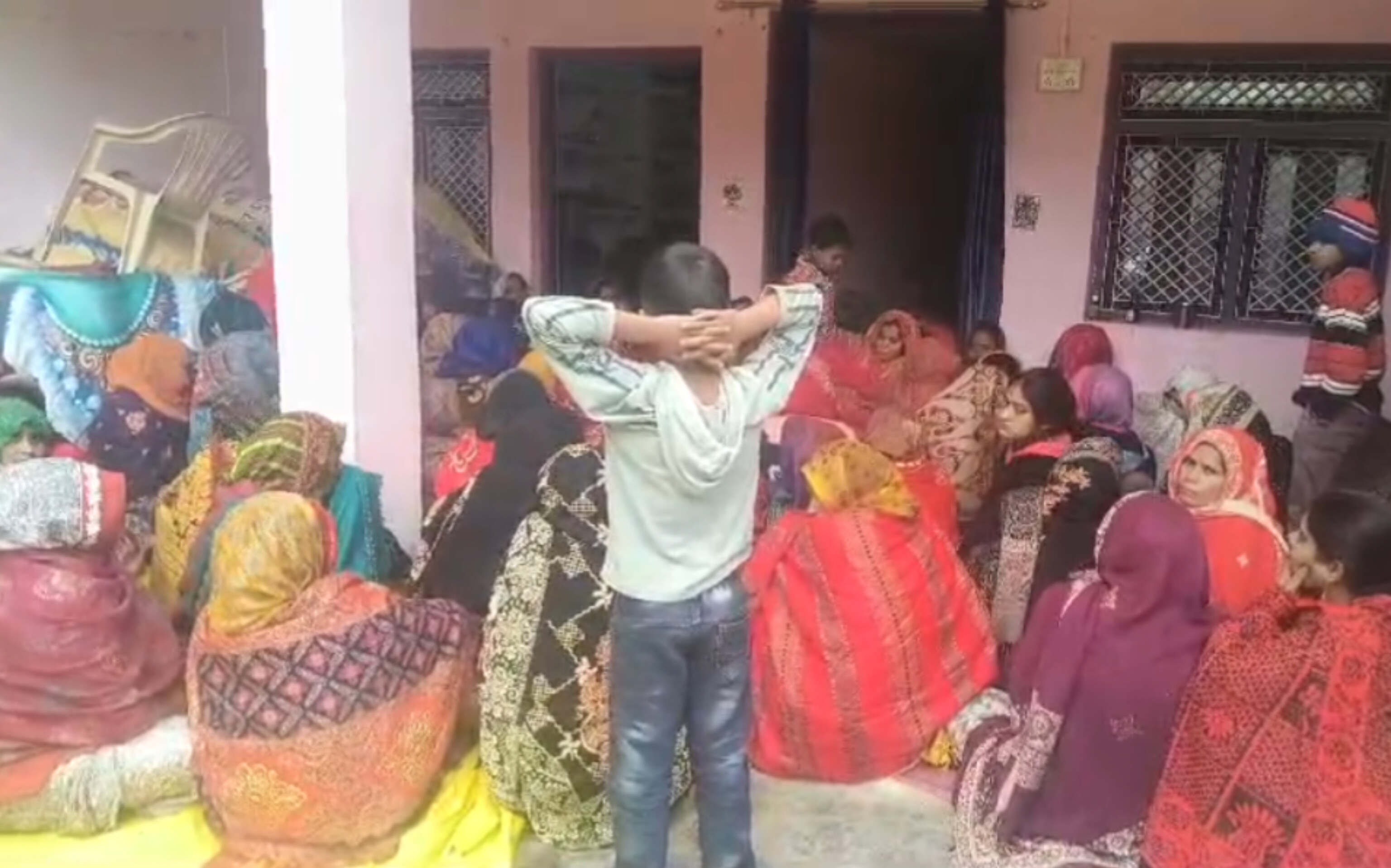 Women mourn the death of Army jawan Pawan Yadav in Kanur, Uttar Pradesh