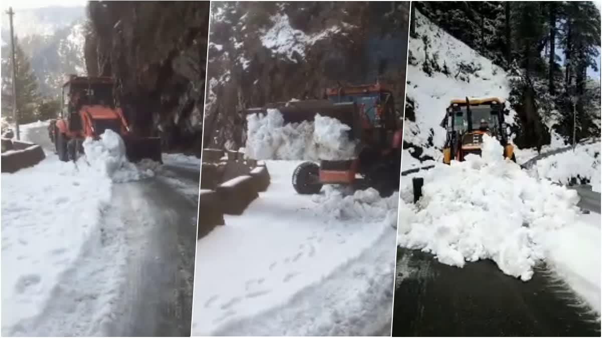 Snow Cutter Machine Removing Snow