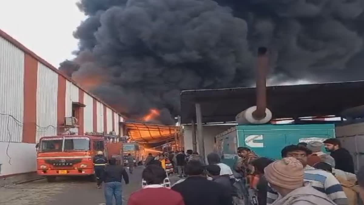 Sonipat foam Factory fire Update Haryana News Panipat Rohtak Jhajjar 23 Fire Brigade