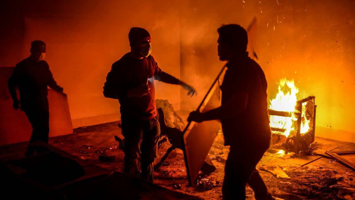 Protesters vandalised and set on fire Bangladesh founder Sheikh Mujibur Rahman’s residence in Dhaka during a live online address of deposed prime minister Sheikh Hasina.