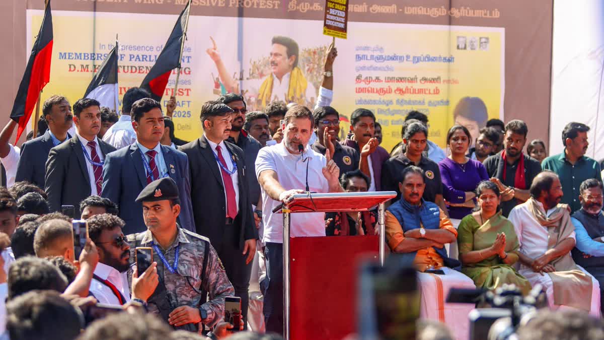 Rahul Gandhi criticised the UGC criticised the UGC's draft regulations, alleging they promote the RSS agenda of imposing a uniform history, language, and tradition on India.