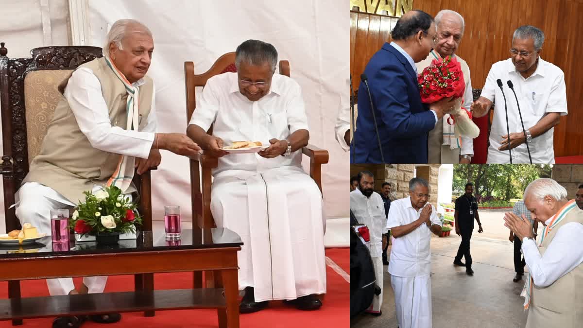 Arif Mohammad Khan Meet CM  Governor And CM Had Tea Together  ഗവർണറും മുഖ്യമന്ത്രിയും രാജ്‌ഭവനിൽ  ആരിഫ് മുഹമ്മദ്‌ ഖാൻ  പിണറായി വിജയൻ