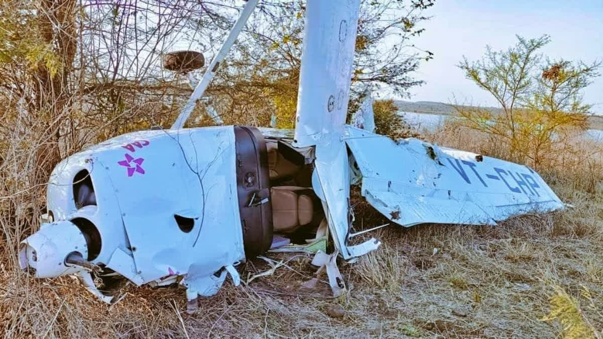 A training aircraft belonging to a private aviation academy crash-landed at Guna airport in Madhya Pradesh, on Wednesday. A female pilot trainer who was injured in the accident has been rescued.