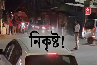 Ambulance carrying patient is blocked on the road due to convoy in Jorhat
