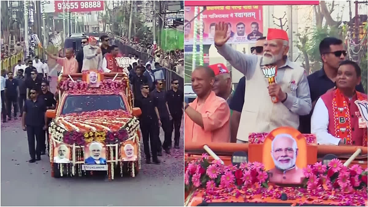 Prime Minister Narendra Modi Holds Roadshow in Ghaziabad