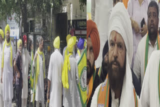 Farmers protest against the rally of BJP candidate