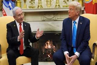 FILE - President Donald Trump meets with Israel's Prime Minister Benjamin Netanyahu in the Oval Office of the White House, Feb. 4, 2025, in Washington.