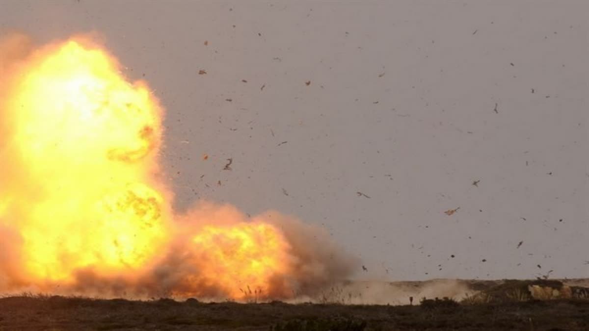 Boy Kicks Bomb Mistaking As Ball