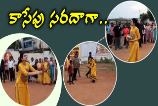 nara brahmani playing volleyball