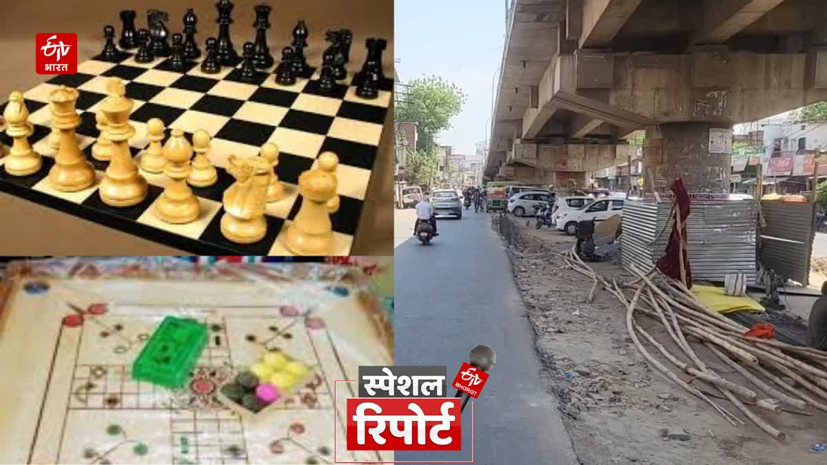 काशी के फ्लाईओवर के नीचे बन रहा प्लेइंग जोन.