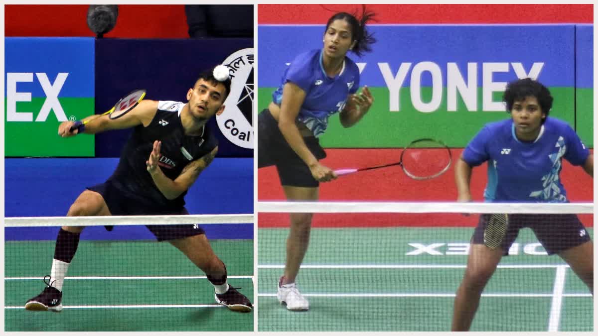 Lakshya Sen, Treesa Jolly and Gayatri Gopichand