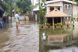 കോട്ടയത്ത് വെള്ളപ്പൊക്കം  കോട്ടയം ജില്ലയിൽ വെള്ളപ്പൊക്കം രൂക്ഷം  കോട്ടയം  മഴ  കേരളത്തിൽ കനത്ത മഴ  മീനച്ചലാർ  മീനച്ചലാർ കരകവിഞ്ഞ് ഒഴുകുന്നു  കോട്ടയം ജില്ലയുടെ പടിഞ്ഞാറൻ മേഖലയിൽ വെള്ളപ്പൊക്കം  വീടുകളിൽ വെള്ളം കയറി  Kottyam flood  Heavy rain in kerala  Kottayam Rain  Kerala Rain news  meenachilar overflowing  Kottayam rain update