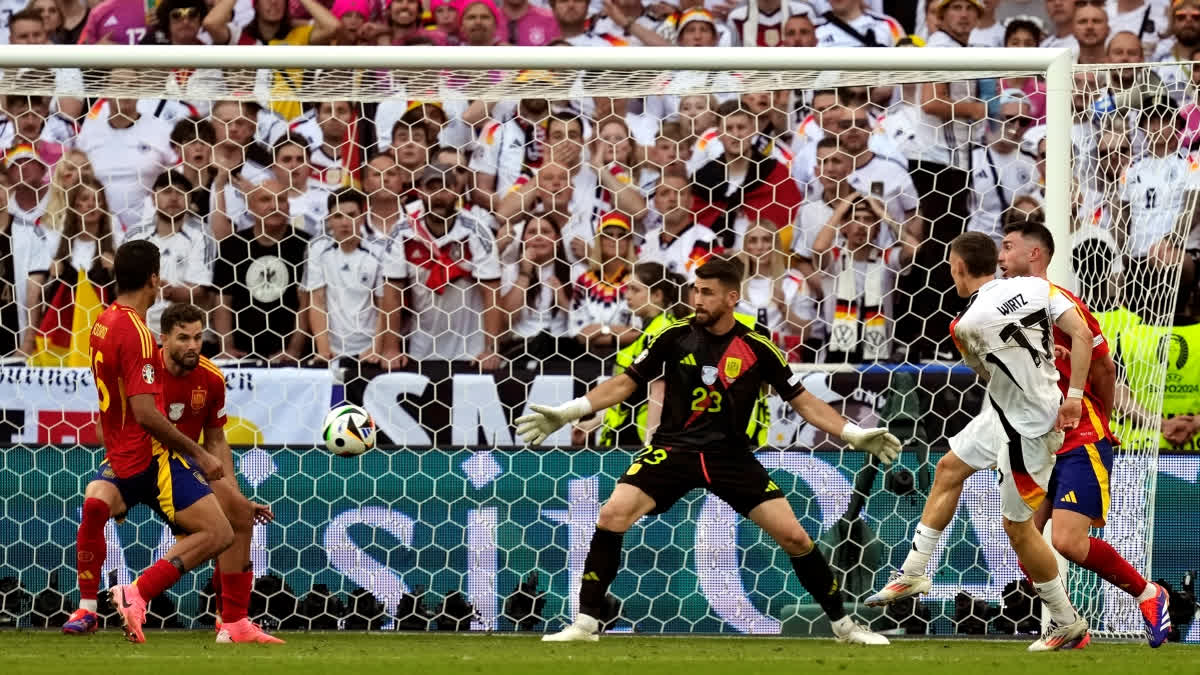 A Mikel Merino goal in the last moments of extra time gave Spain a dramatic 2-1 win over host Germany in an enthralling Euro 2024 quarterfinal clash on Friday between the tournament's two most successful nations. Spain will now square off against France in the semi-final.