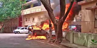 Fire Broke Out While Changing the Battery in the Car In Hyderabad