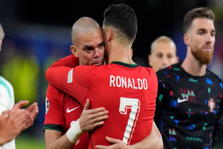 Cristiano Ronaldo consoled his compatriot Pepe after Portugal were knocked out of the Euro 2024 after their quarter-final loss in shootout to France on Friday, July 05. Portugal were beaten in the penalties 5-3 after the match remained 0-0 after Extra Time in Hamburg, Germany.